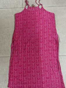 ANOUK hot pink Halter Neck Kurti