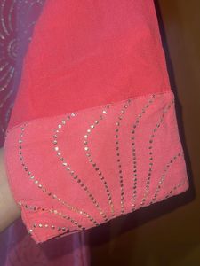 Pink Kurta Sets with Silver Embellishments