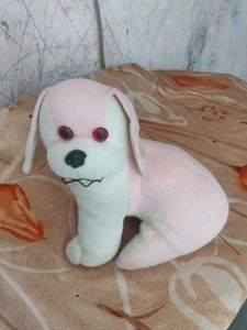 Pink & White Plush Puppy