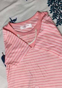 Prenatal Women Pink Cotton Maternity Tshirt