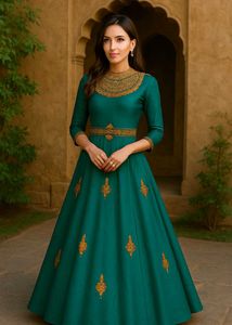 Emerald Green Anarkali Gown