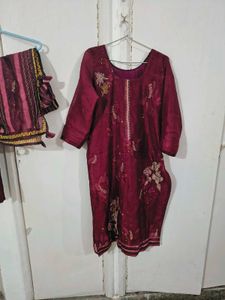 Pretty Maroon Kurta Palazzo Set