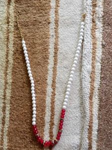 Red Jeweled Pearl Necklace