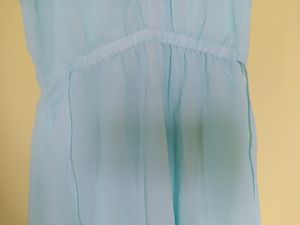 Polyester A-line dress with ruffled sleeves &amp; Side tie ups