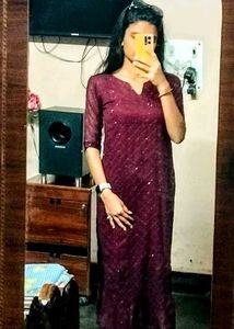 Maroon Sequin Suit With Trouser