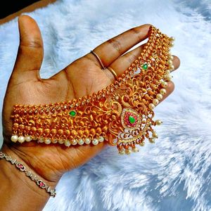 Gold-toned Peacock Necklace