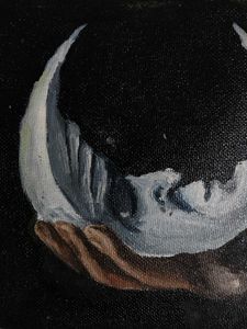 Mystical Moon &amp; Hand Canvas Art