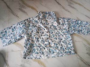Leopard Print Cropped Shirt