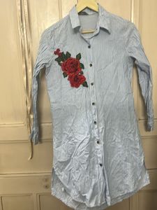 Blue White Strip Shirt For Women