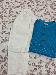 Blue Cotton Kurta, pajama set