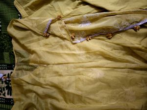 Yellow Kaftan Party Wear Set With Pant And Bag