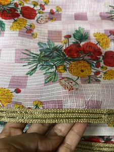 Printed  Linen kota Saree