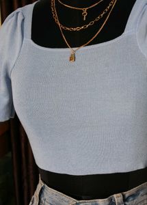 Cute Blue Crop Top