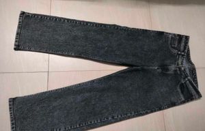 Black Wash Wide Leg Jeans