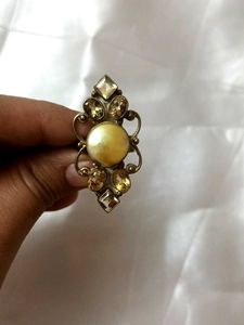 Mother Of Pearl And Citrine Vintage Statement Ring