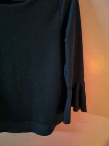 Navy Blue Shimmer Formal Office Wear Top