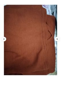 Brown V-neck T-shirt