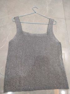 SILVER GREY CROP TOP