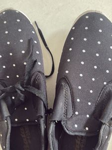 Bata Black Polka Dot Slip-on Sneakers