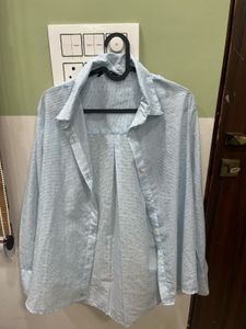 Embellished sky blue shirt
