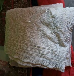 Chikankari Handwork White Kurta With Dupatta