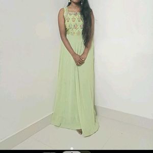 Elegant Pista Green Dress