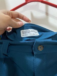 Teal Straight Formal Trouser