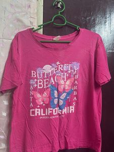 Pink Butterfly Beach Tee