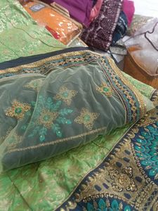 Green Embroidered Lehenga Choli