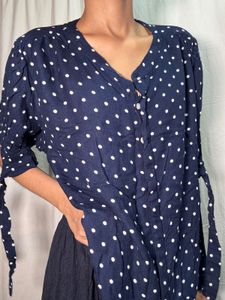 Polka Dot Tie Sleeve Top