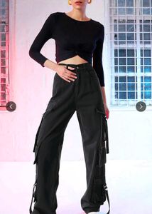 Sassafras Black Cargo Straight Jeans