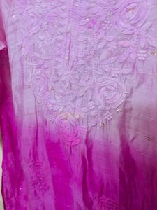 Pink Ombre Embroidered Tunic Top