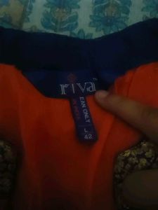 Orange &amp; Blue Embellished Salwar Kameez