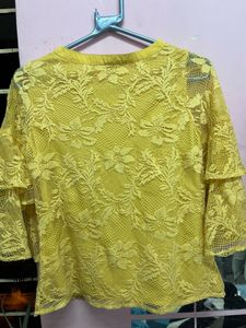 Yellow Net Top