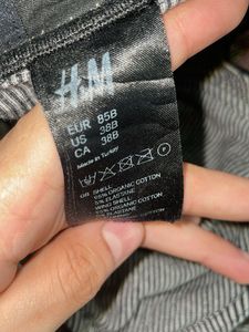 H&amp;M Black Striped Bra Non Padded
