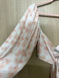 Flowy Peach Floral Off-Shoulder Top