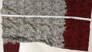 Red And White Motif Printed Kurta