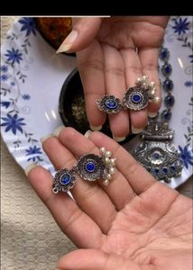 Oxidized Necklace and Earrings Set