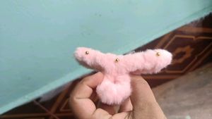 Pink Fur Hair Claw Clip