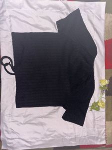Black Tie-Detail Top