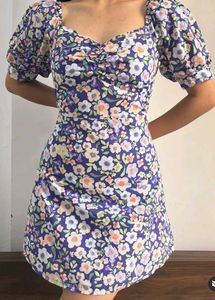 Floral Puff Sleeve Mini Dress