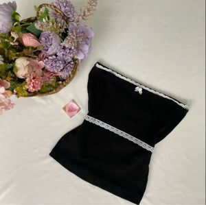 Coquette Lacey Black Tube Top