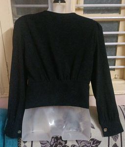 Open Front Korean Crop Shirt