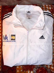 Adidas white windcheater