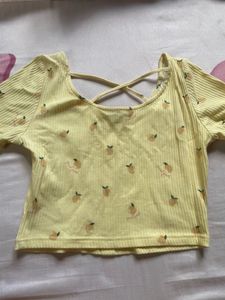 Stylish Pastel Yellow Crop Top