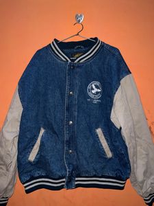 Vintage Denim Varsity Jacket
