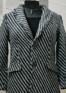 Classic Striped Woolen Coat