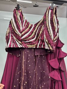 Maroon Lehenga Choli with Dupatta