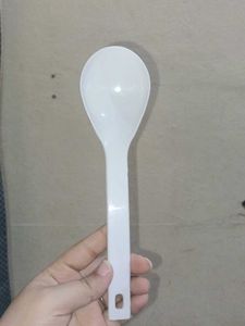 White Melamine Serving Dish with Spoon