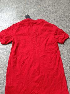 Red Printed V-Neck T-Shirt